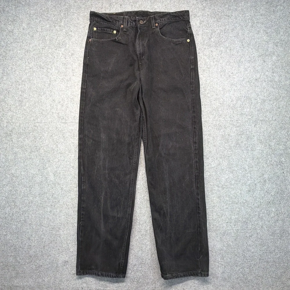 Vintage Levis 565 Made In USA 33x34 Black Grunge Baggy Skate